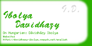 ibolya davidhazy business card