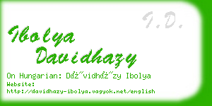 ibolya davidhazy business card